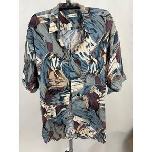 Pierre Cardin 90s VTG Abstract Print Shirt Men's Large Button Down Vacation Date